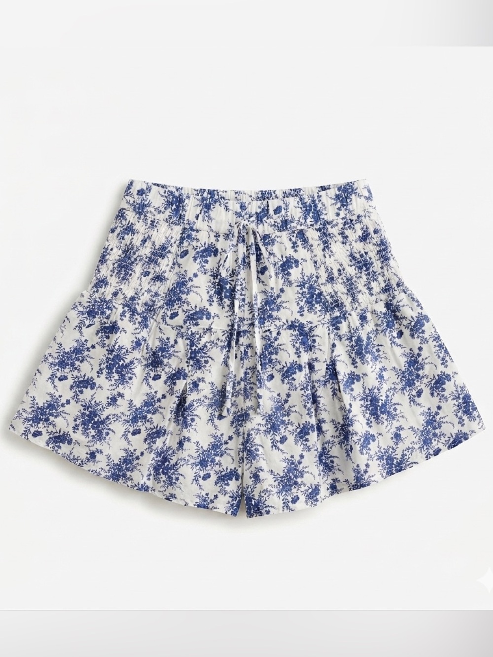 American Eagle Floral Smocked Skort Shorts Blue & White Women’s Small